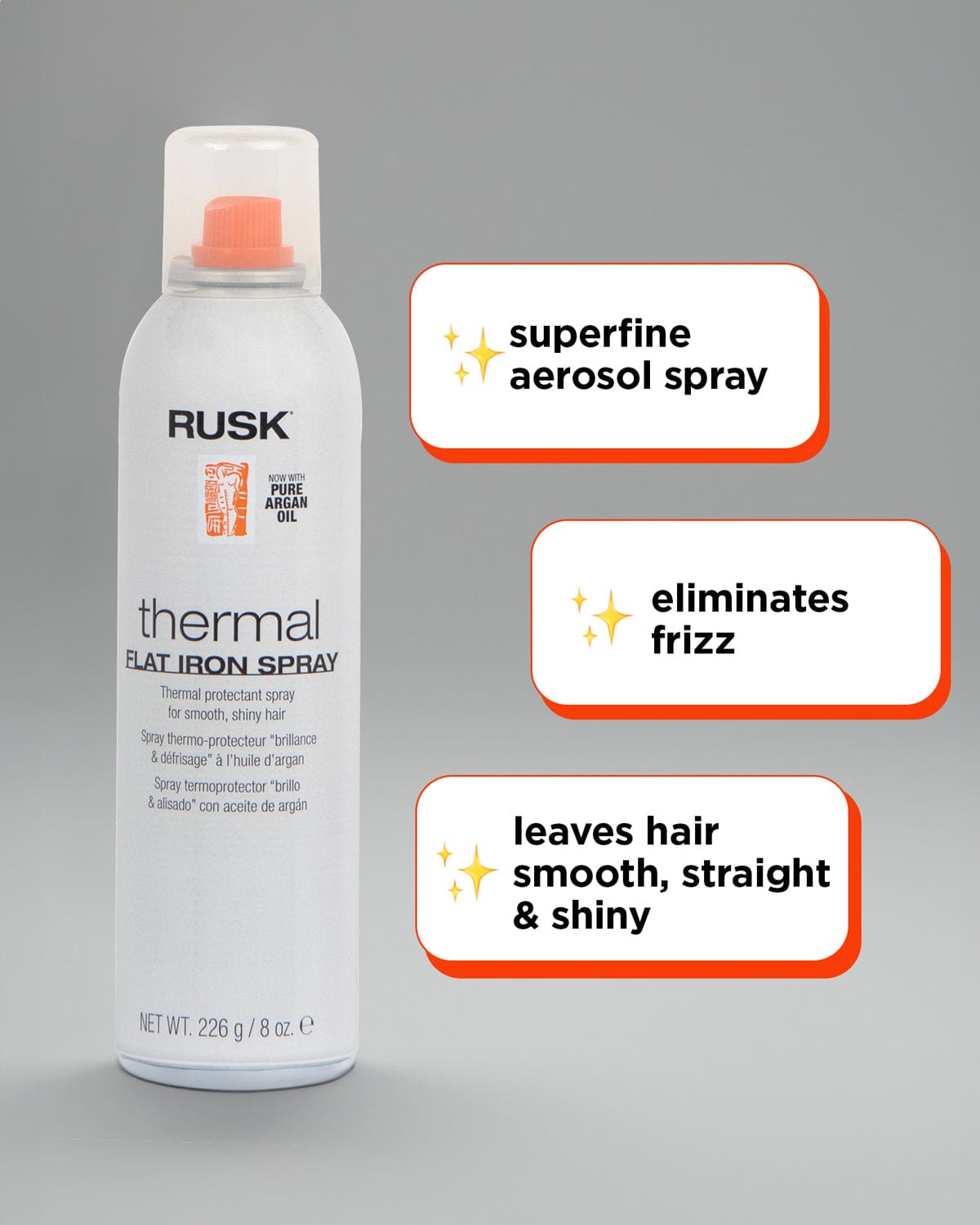 RUSK - Designer Collection Thermal Flat Iron Spray with Argan Oil