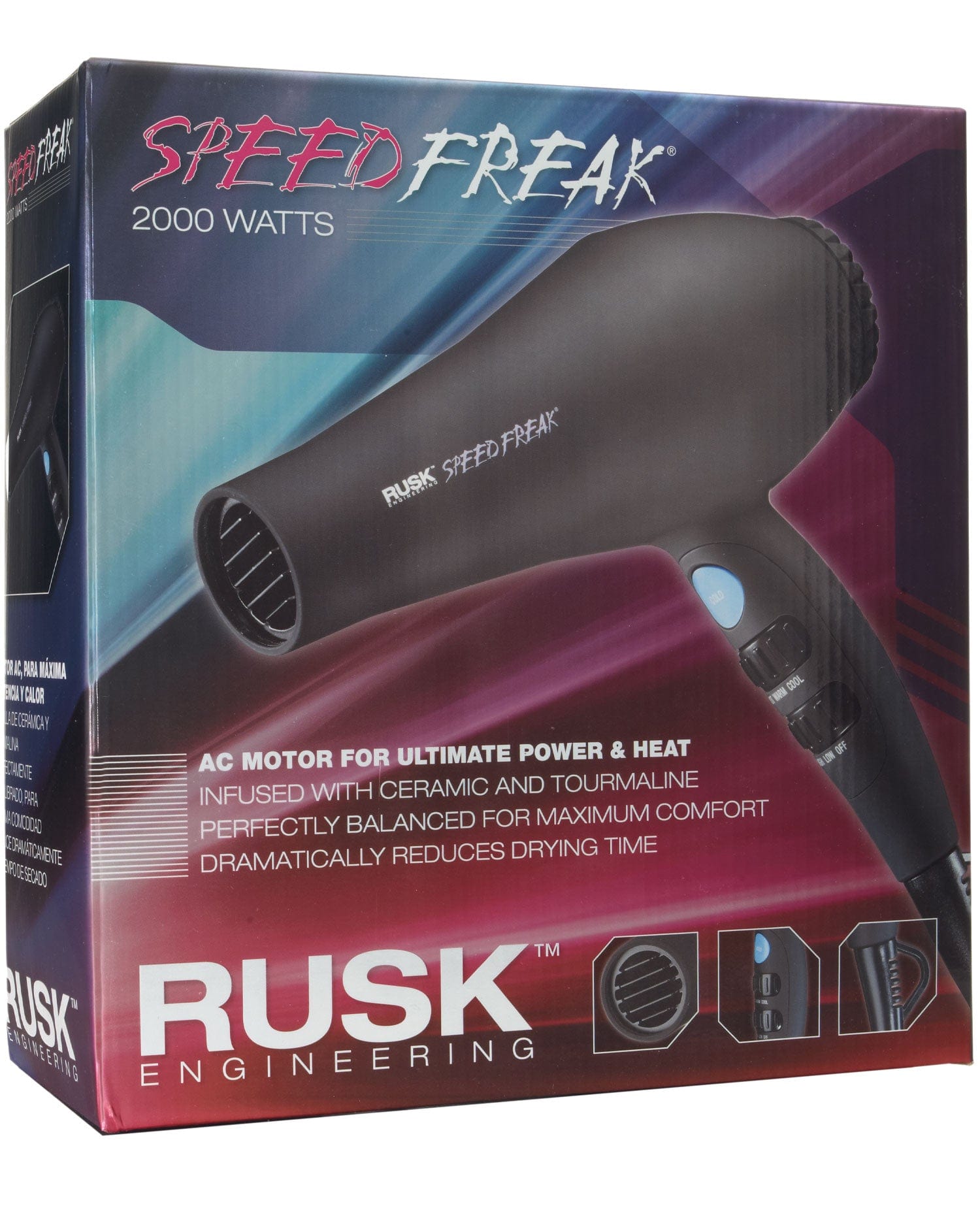 RUSK - Speed Freak Ceramic + Tourmaline 2000 Watt Professional Hair Dryer