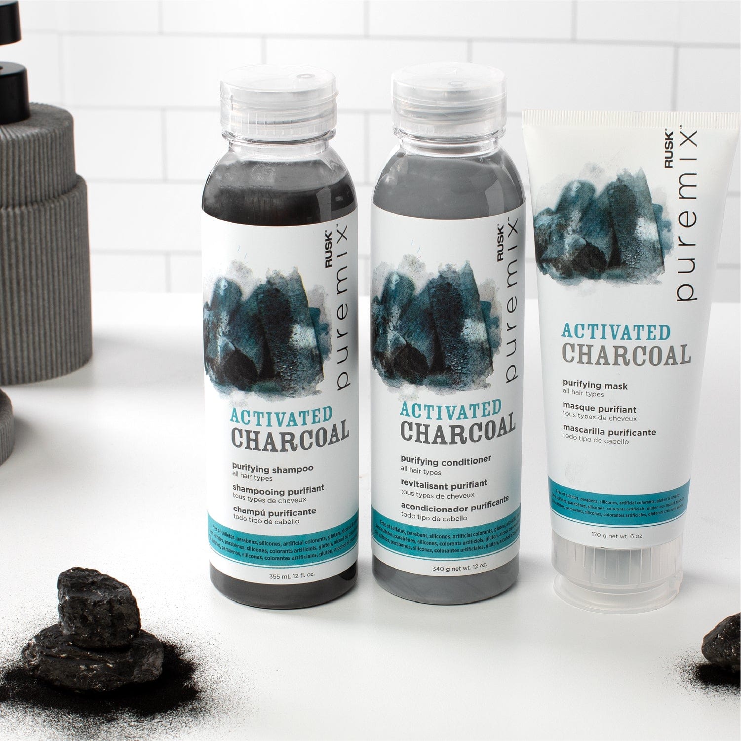 RUSK - Puremix Activated Charcoal, Purifying Conditioner