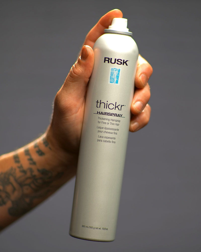 Rusk Styling THICKR HAIRSPRAY  10.6 OZ Designer Collection Thickr Thickening Hairspray