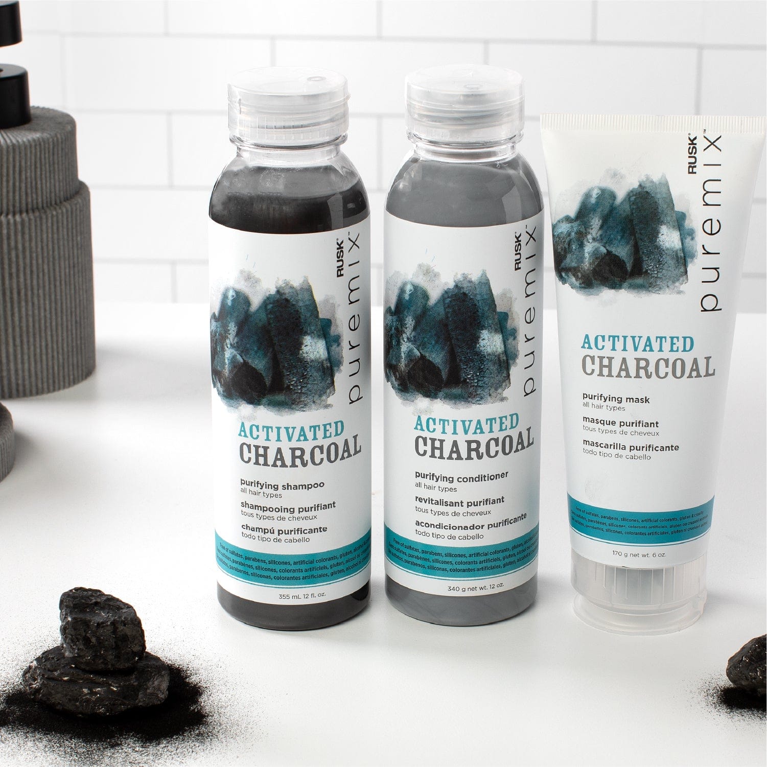 RUSK - Puremix Activated Charcoal, Purifying Conditioner 