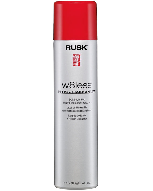 Rusk Styling W8LESS PL HAIRSPRAY  10 OZ  55% PROP 65 Designer Collection W8less Plus - Extra Strong Hairspray 55% VOC
